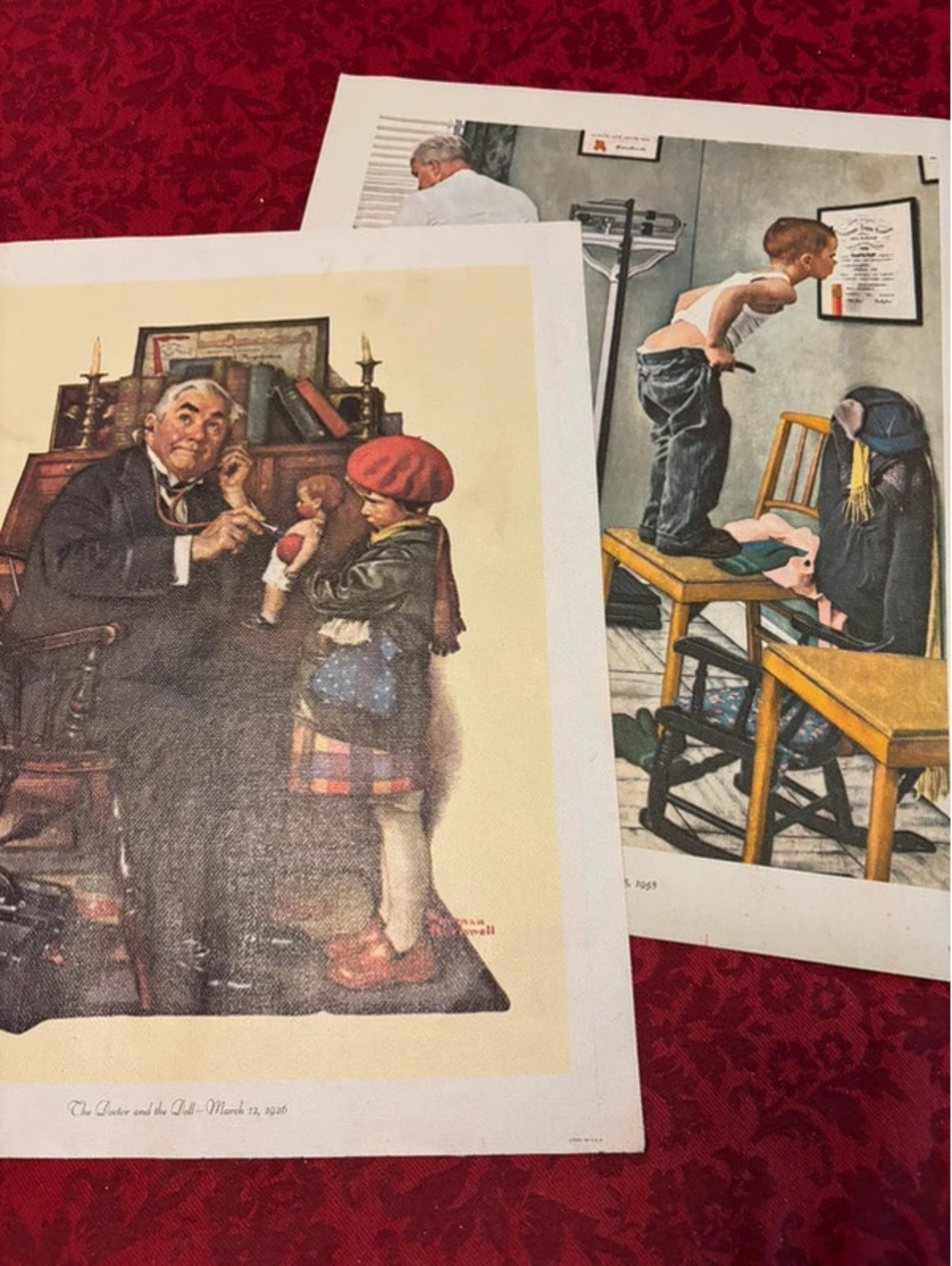 1970’s Norman Rockwell Canvas Over Litho Prints